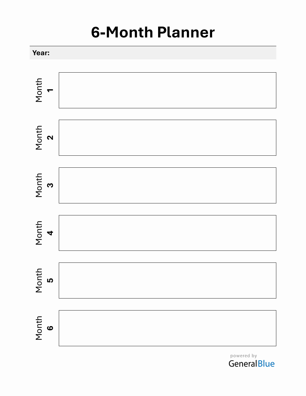 Free 6-Month Planner - Download in Word (Minimalist)