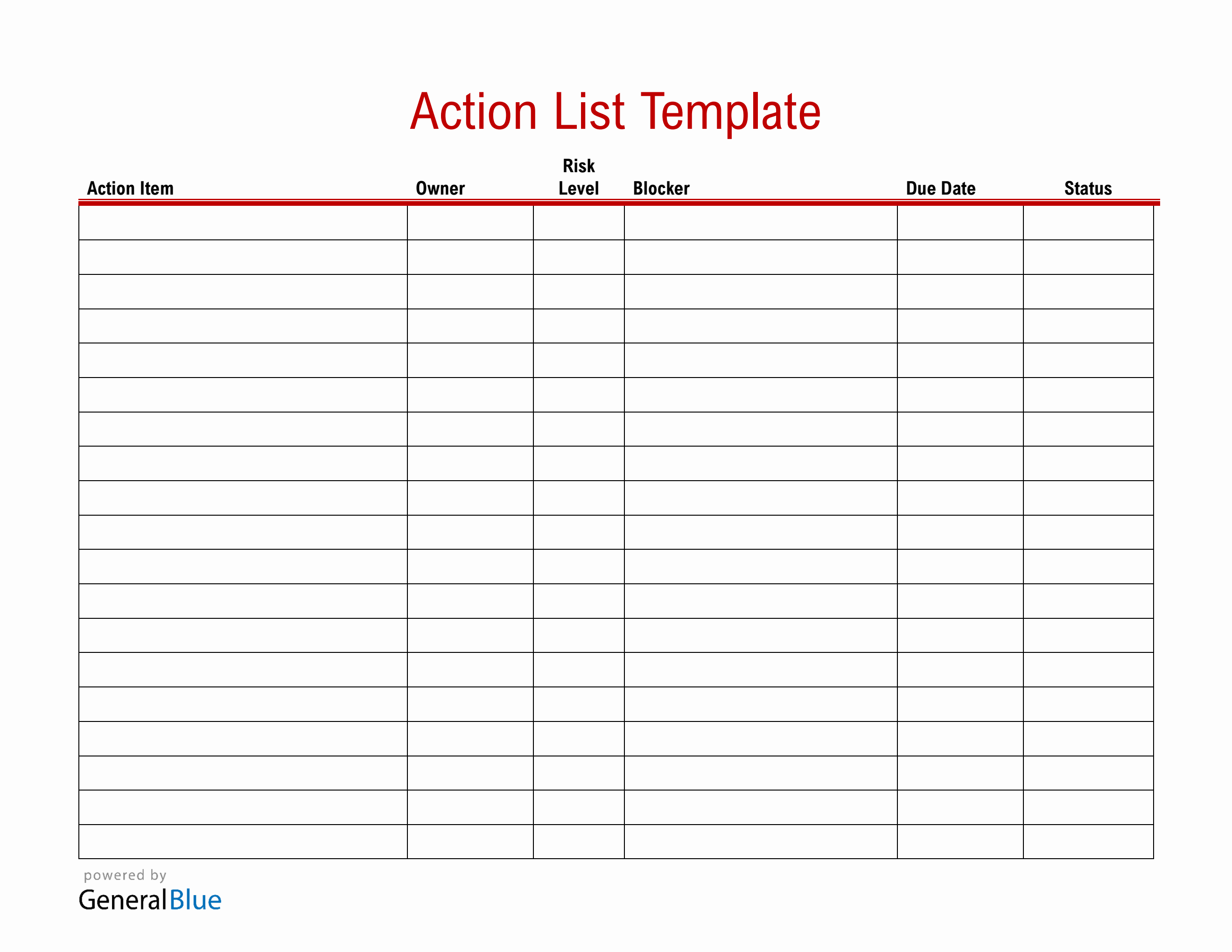 Action List Templates