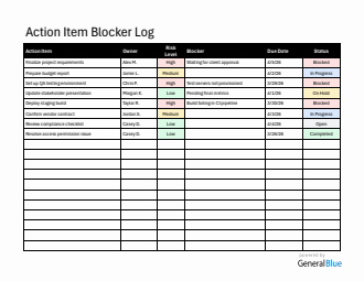 Action Item List Template Free Downloadable in Word