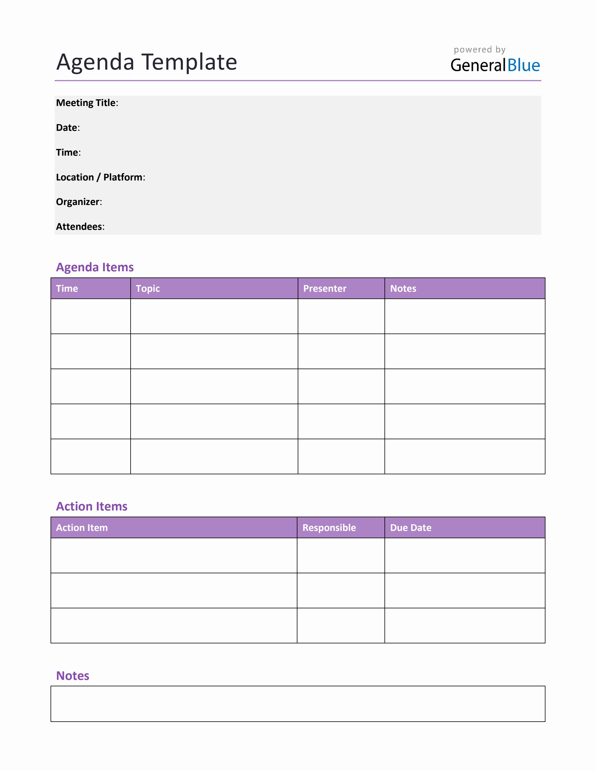 Image 7 for Agenda Template Word 2007