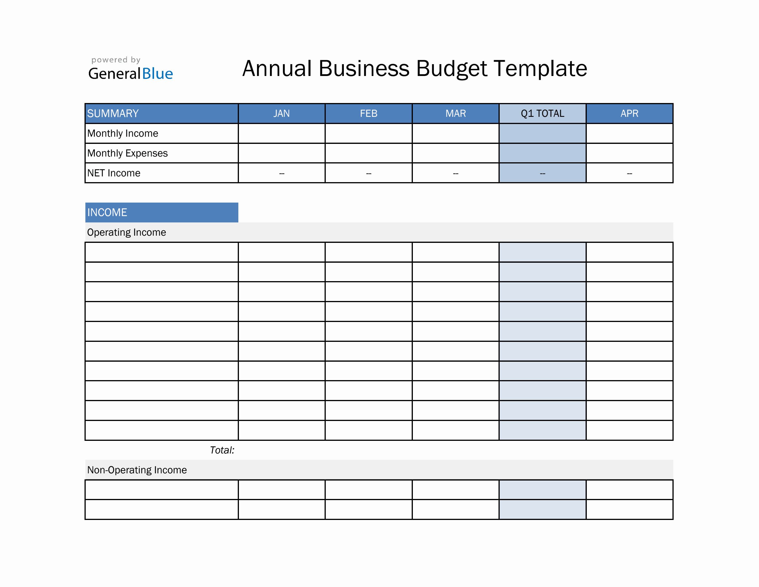 Yearly Budget Excel Template Yearly Budget Excel Template