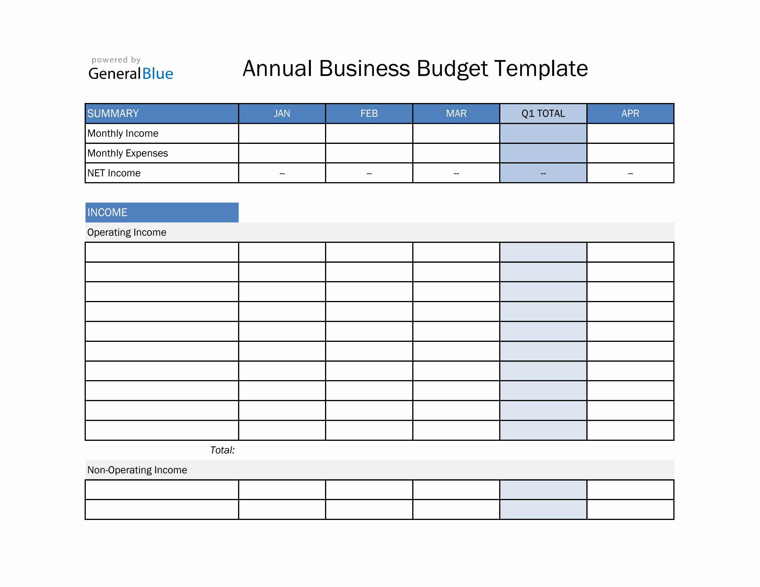 Annual Business Budget Template in Excel Within Annual Business Budget Template Excel