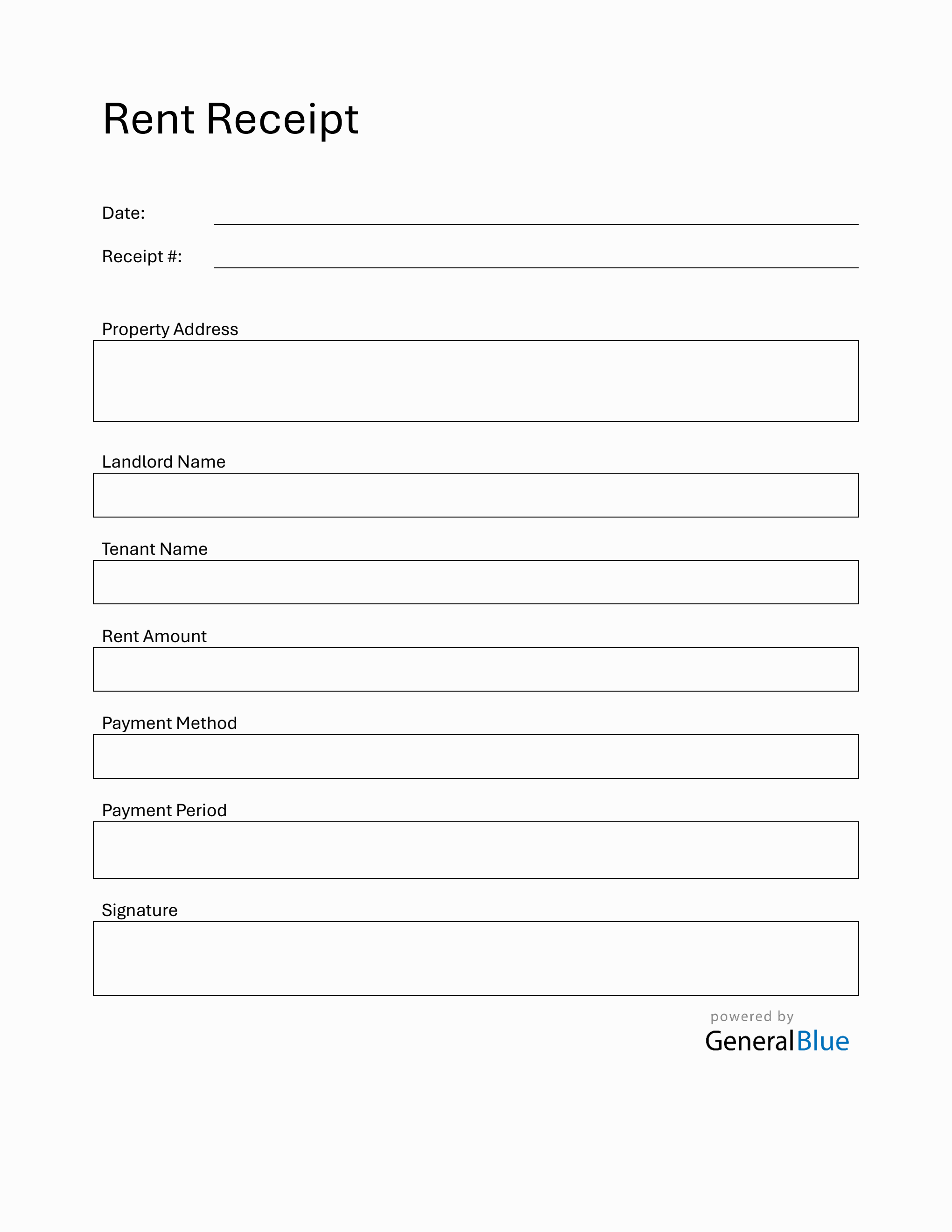 Apartment Rent Receipt Templates