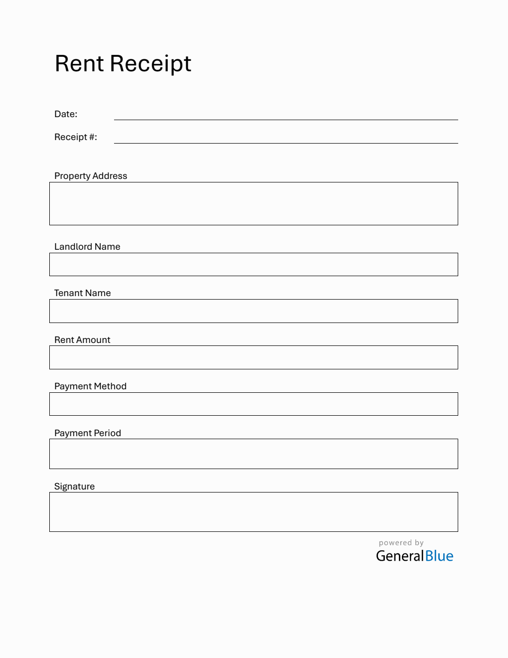 Apartment Rent Receipt Templates
