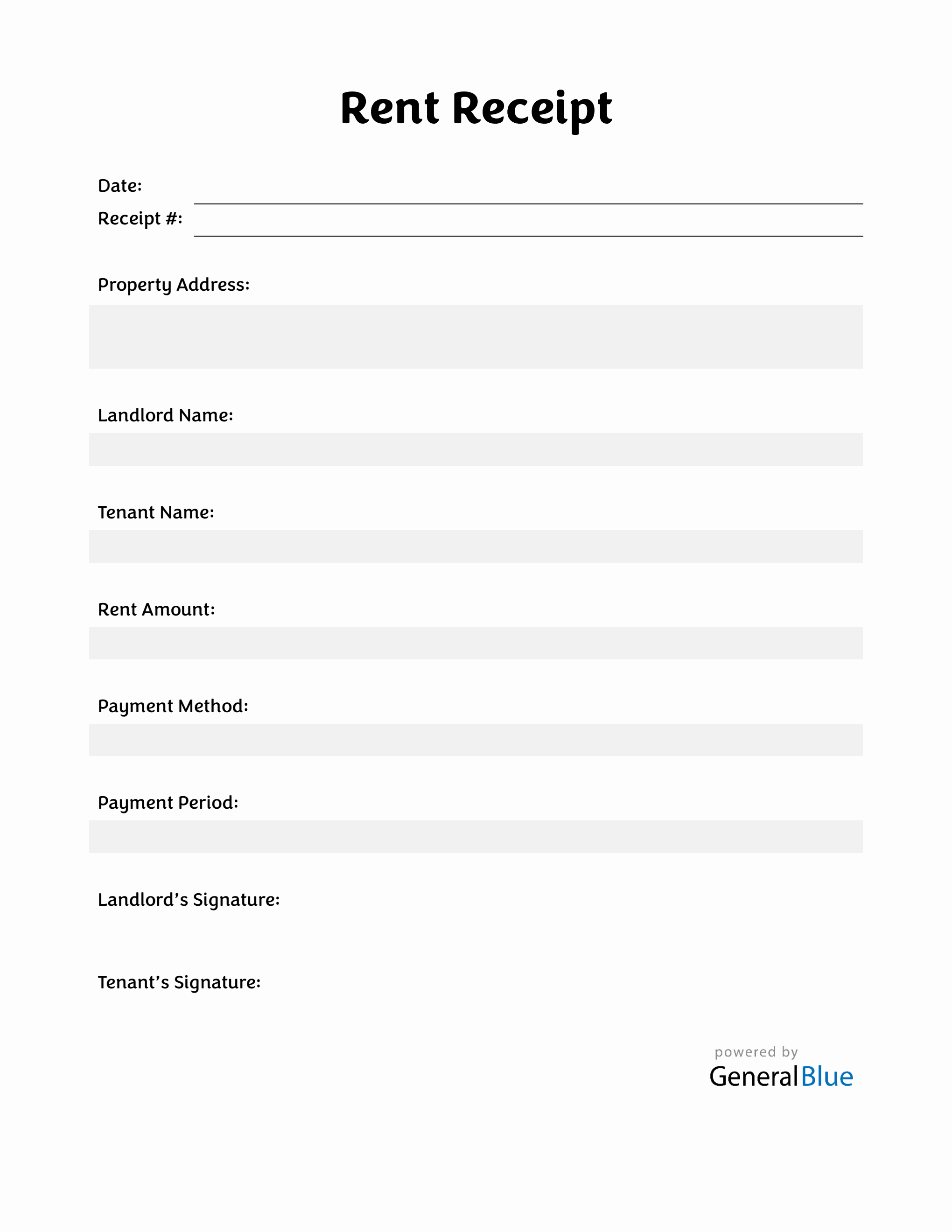 Free Editable Apartment Rent Receipt Template with Signature Fields (PDF)