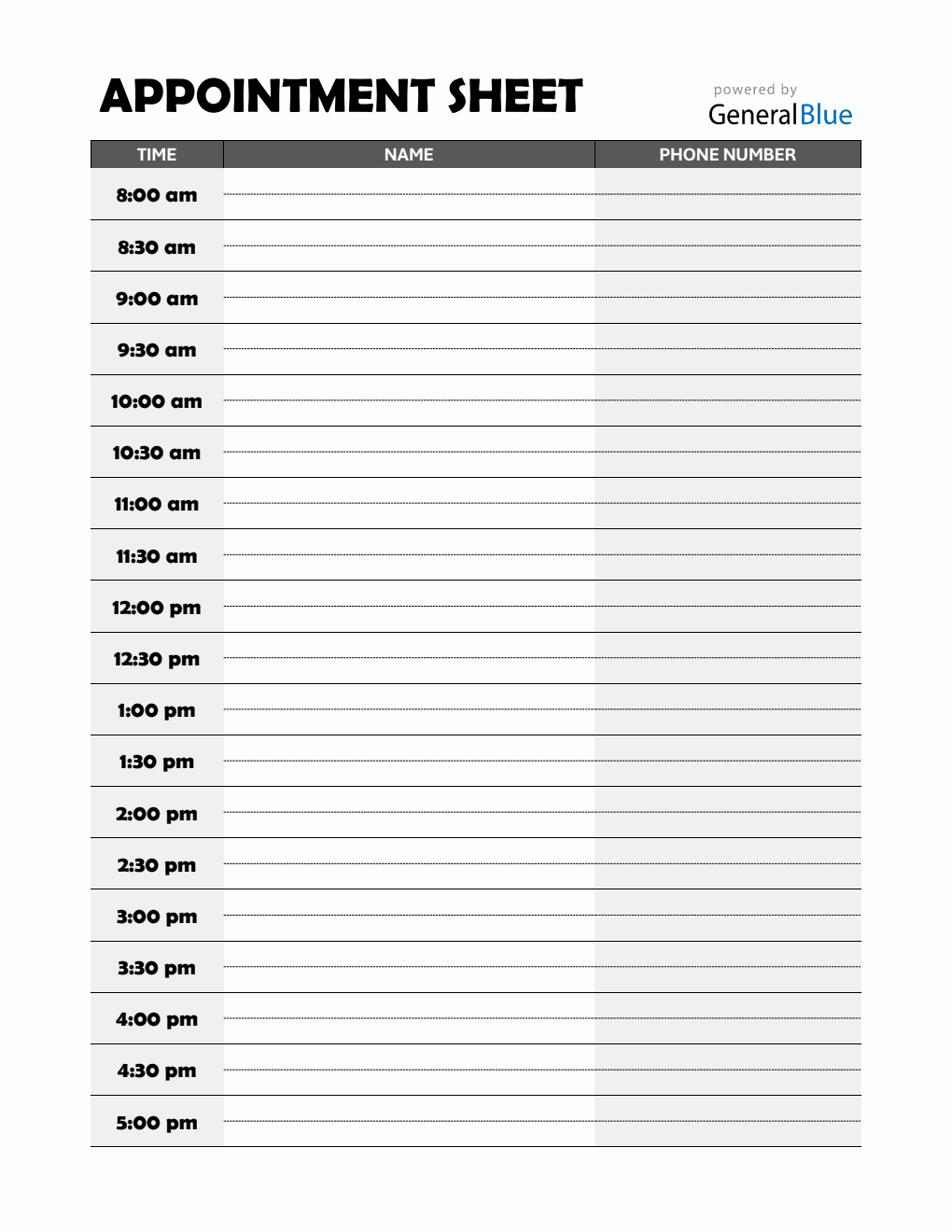 Free Simple Appointment Planner Template Word