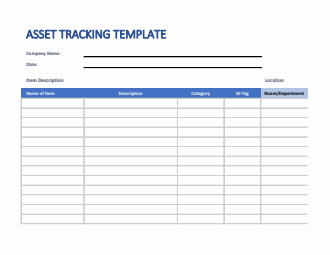Excel Asset Tracking Template