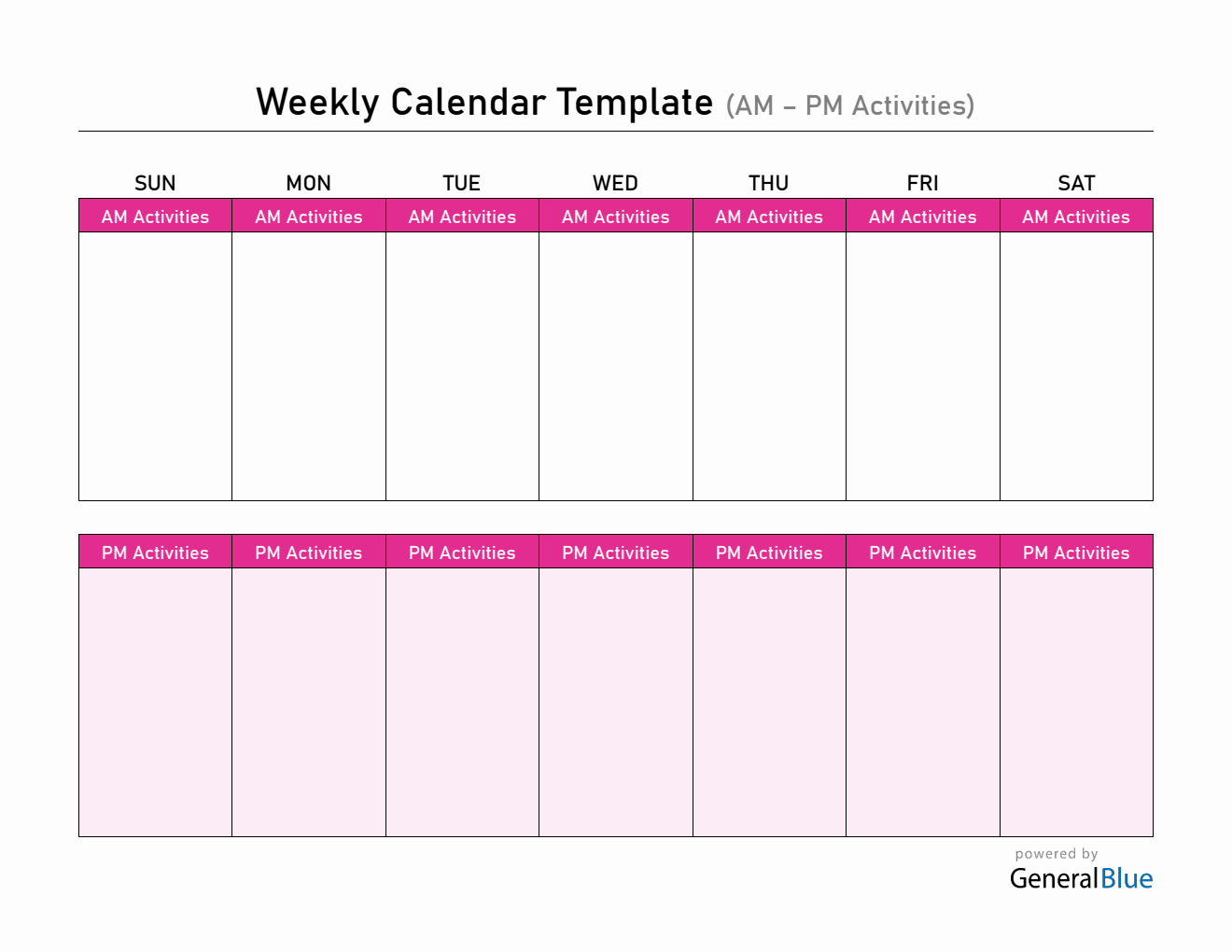 Free PDF Week At A Glance Templates