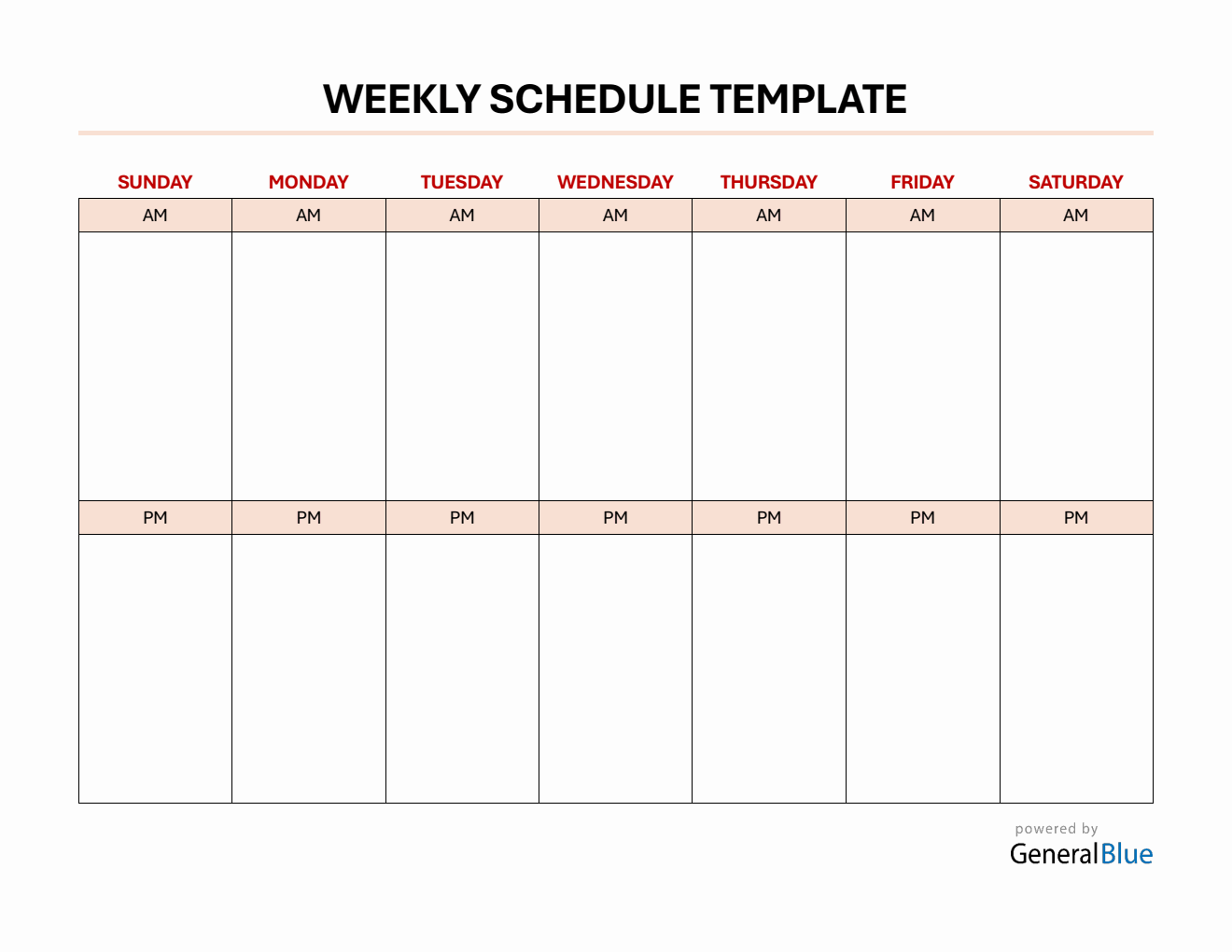 Weekly Calendar Templates