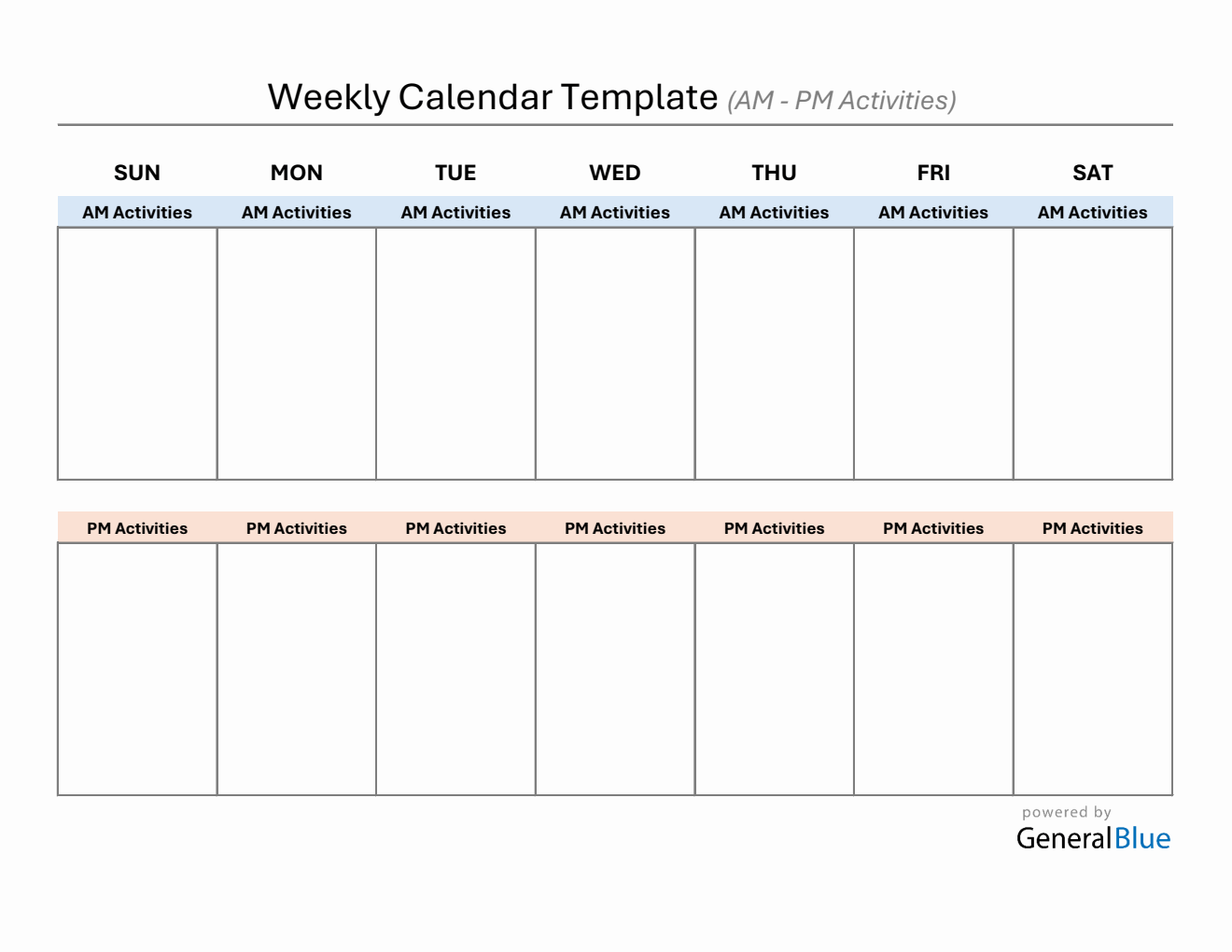Free Excel Weekly Hourly Planner Templates