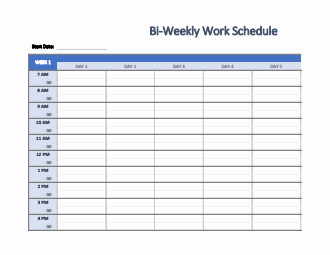 Bi Weekly Work Schedule in Excel