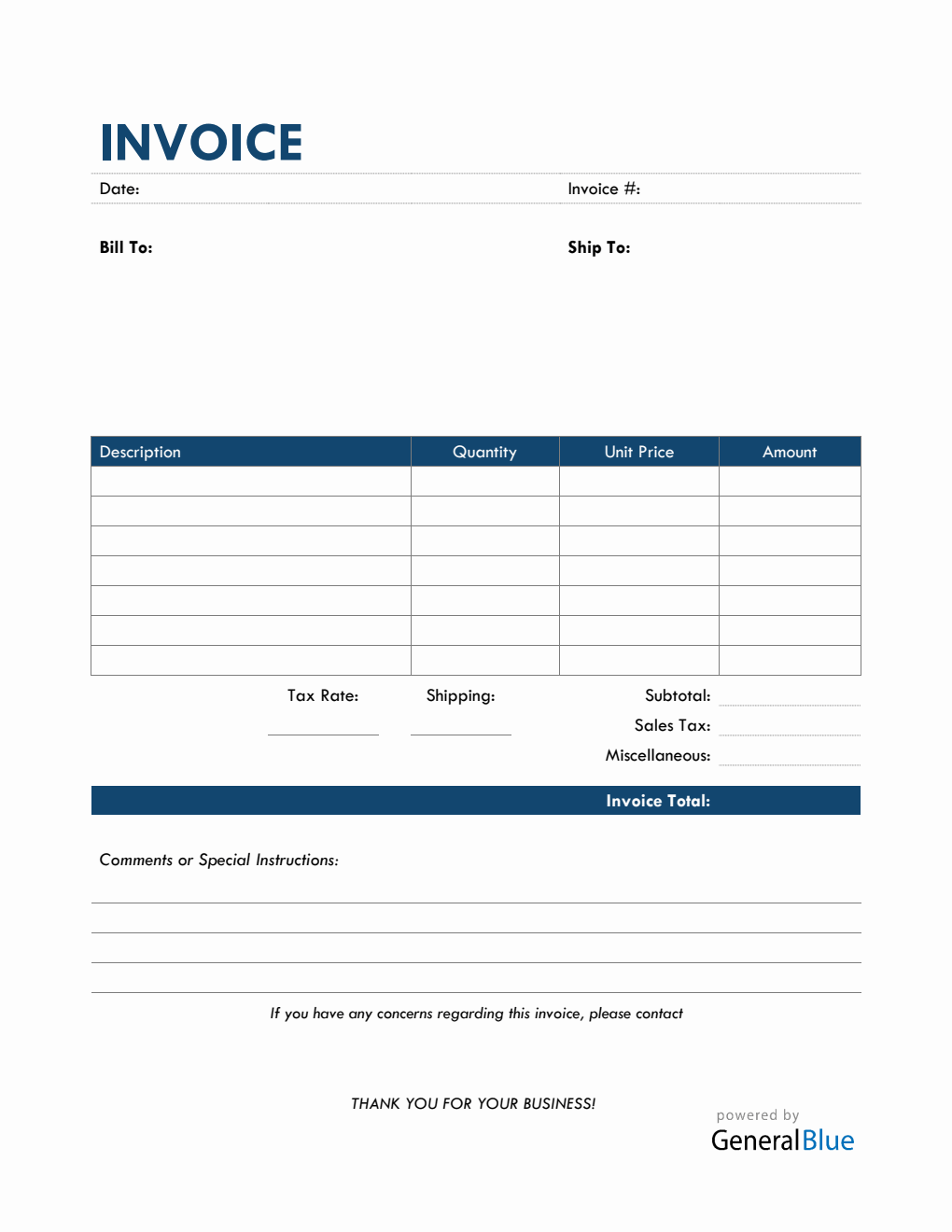 Bill Of Sale Invoice in PDF (Colorful)