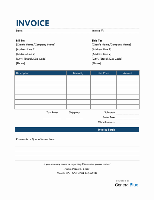 Bill Of Sale Invoice in Word (Colorful)
