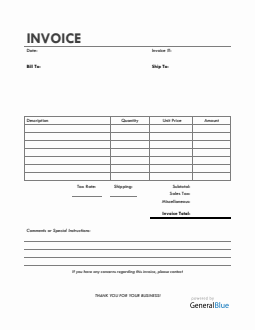 Bill Of Sale Invoice in PDF (Simple)