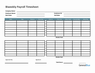 biweekly payroll timesheet in pdf