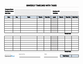 Biweekly Timesheet With Multiple Breaks in PDF Biweekly Timesheet With Multiple Breaks in PDF