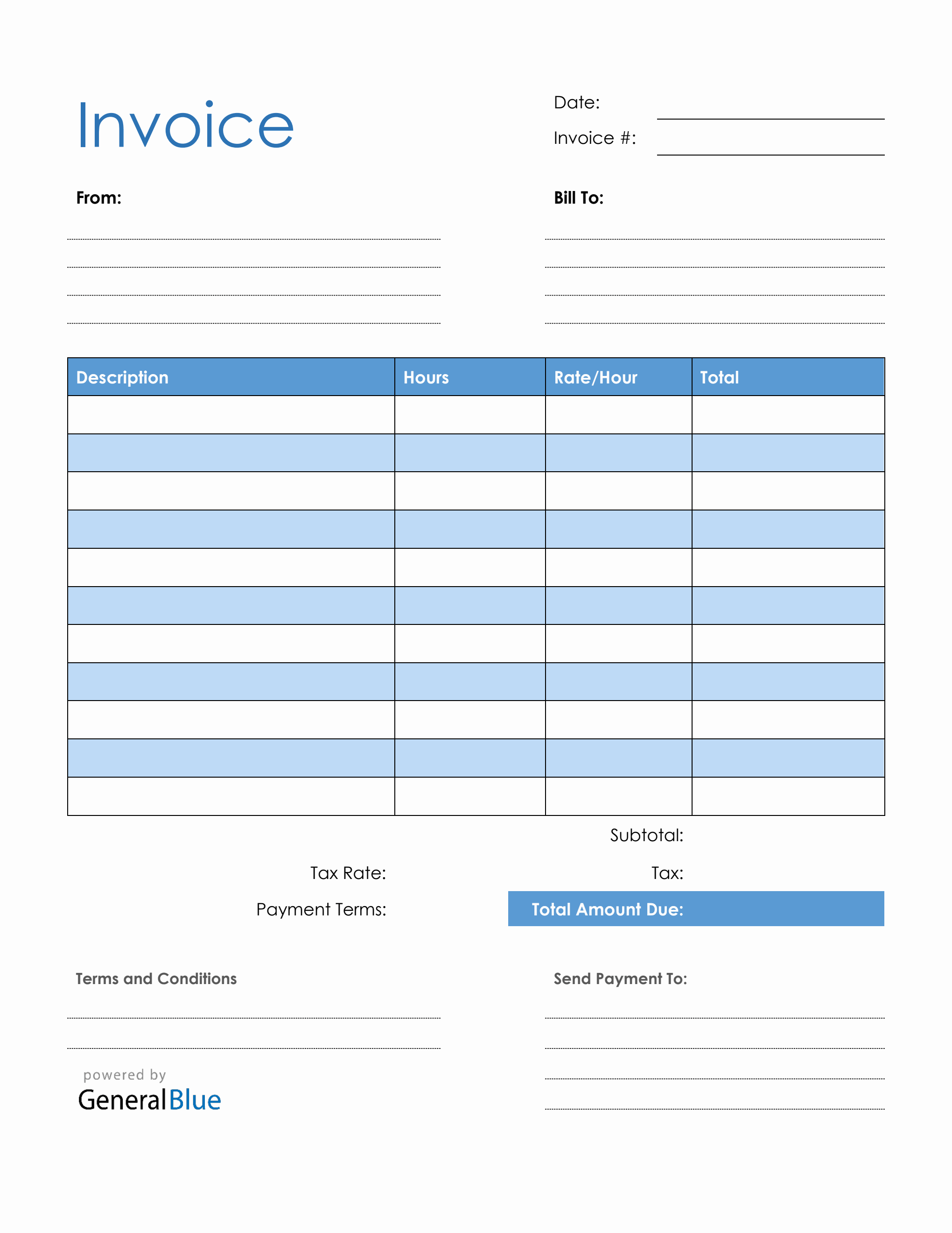 Blank Invoice Template Free Printable ProjectOpenLetter