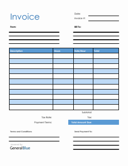 Blank Invoice Template in Word Blue