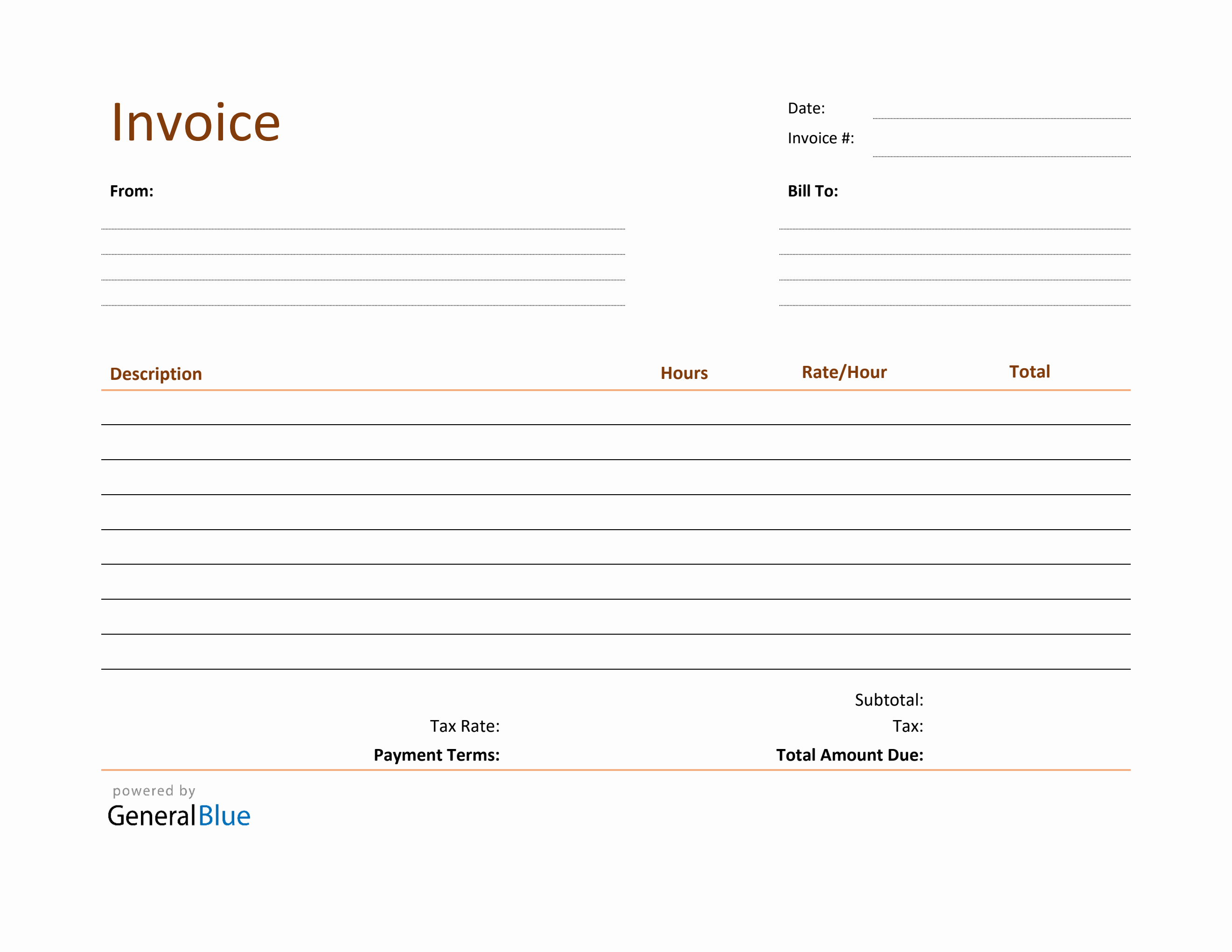 blank invoice template in pdf basic