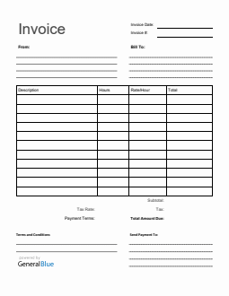 blank invoice template in word printable