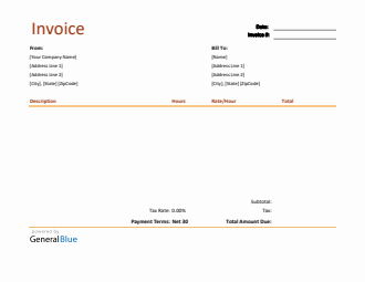 Blank Invoice Template in Word Basic