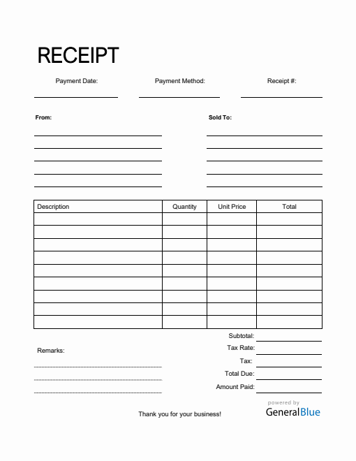 Receipt Templates