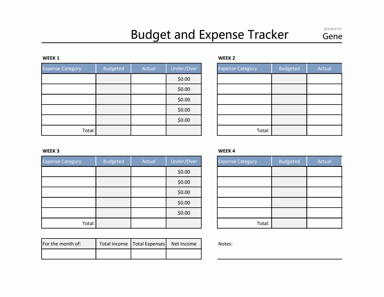 Budget and Expense Tracker in Excel (Simple)