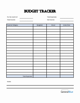 Simple Budget Tracker in PDF