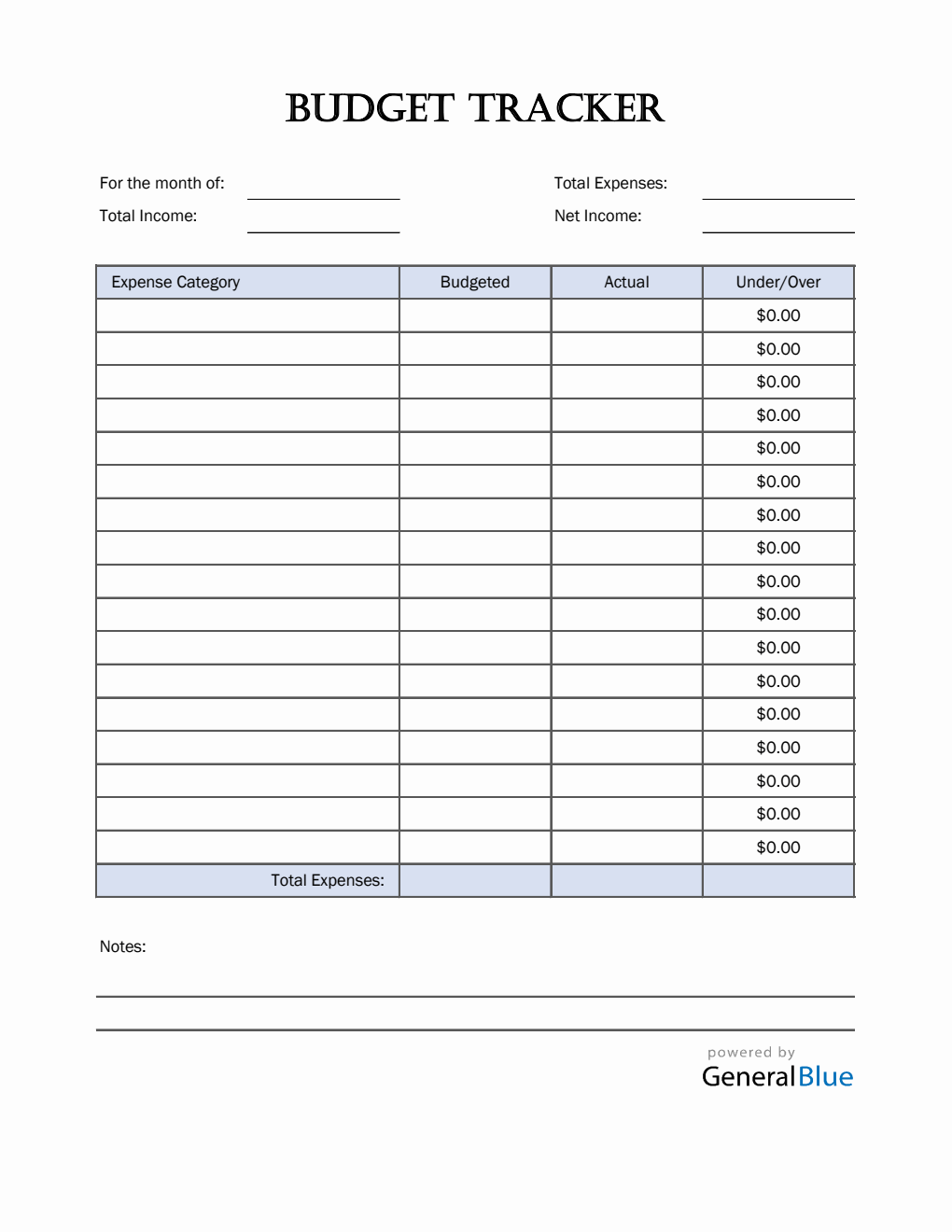 Simple Budget Tracker in Excel