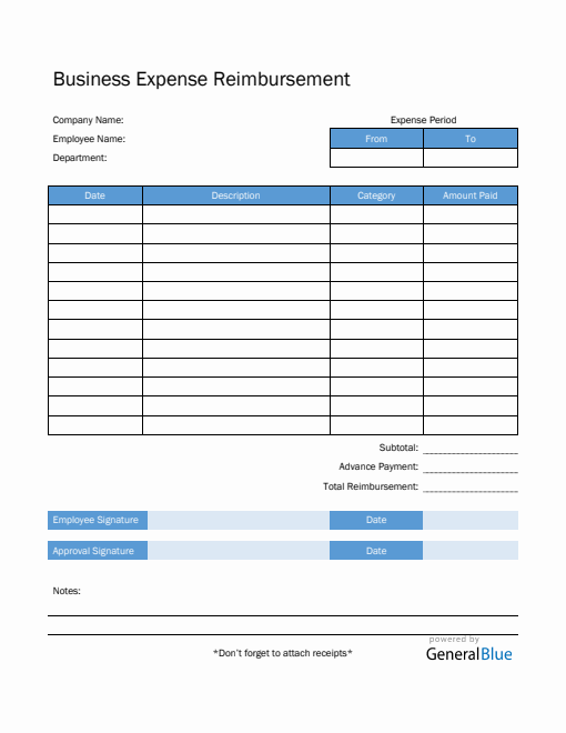Reimbursement Templates
