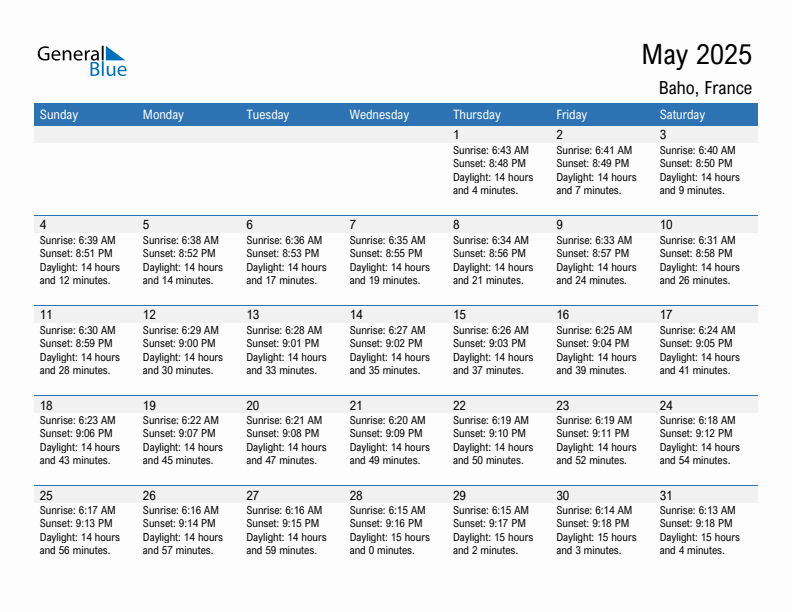 Baho May 2025 sunrise and sunset calendar in PDF, Excel, and Word