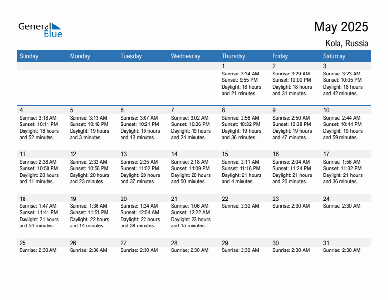 Kola May 2025 sunrise and sunset calendar in PDF, Excel, and Word