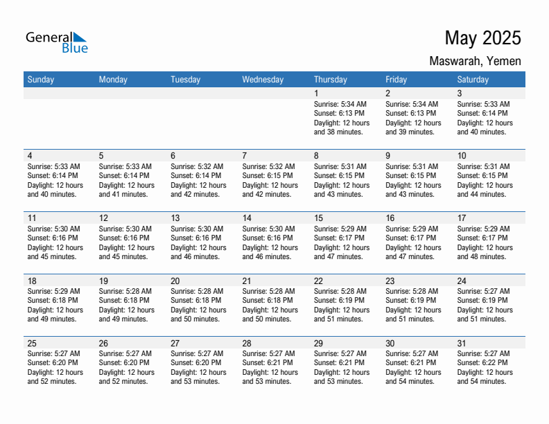 Maswarah May 2025 sunrise and sunset calendar in PDF, Excel, and Word