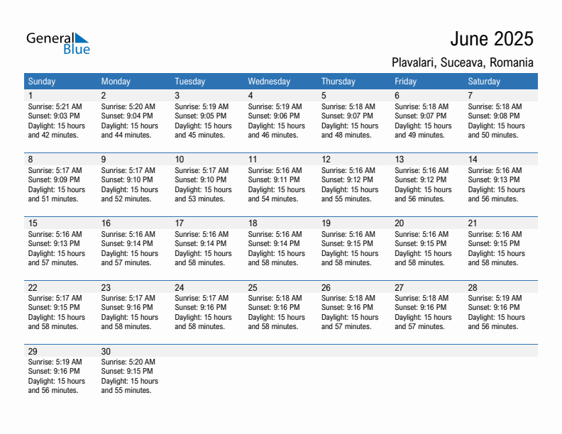 Plavalari June 2025 sunrise and sunset calendar in PDF, Excel, and Word