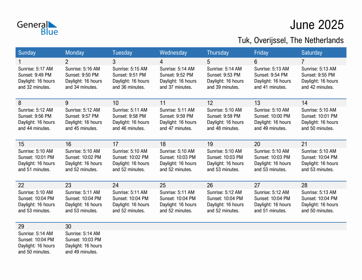 June 2025 sunrise and sunset calendar for Tuk