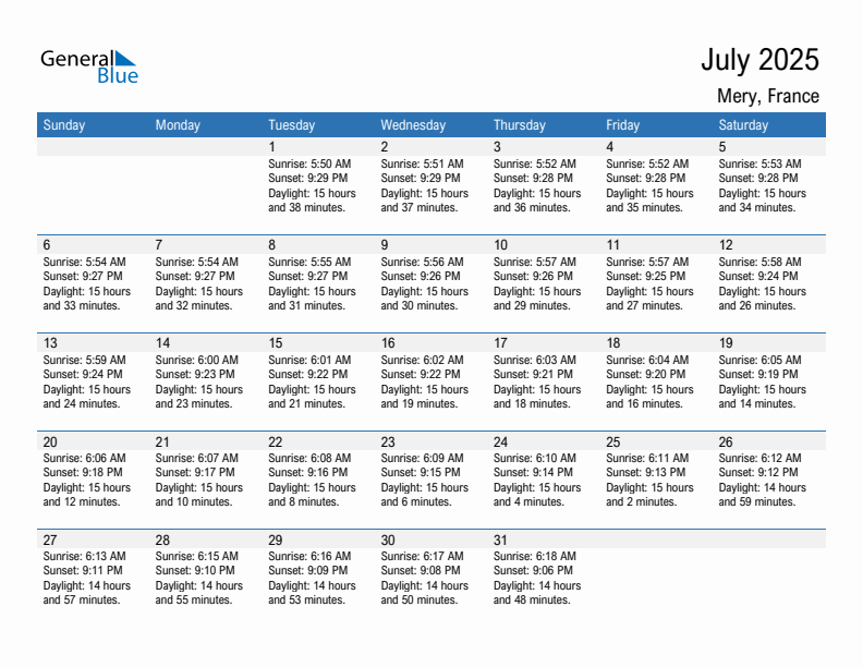 Mery July 2025 sunrise and sunset calendar in PDF, Excel, and Word