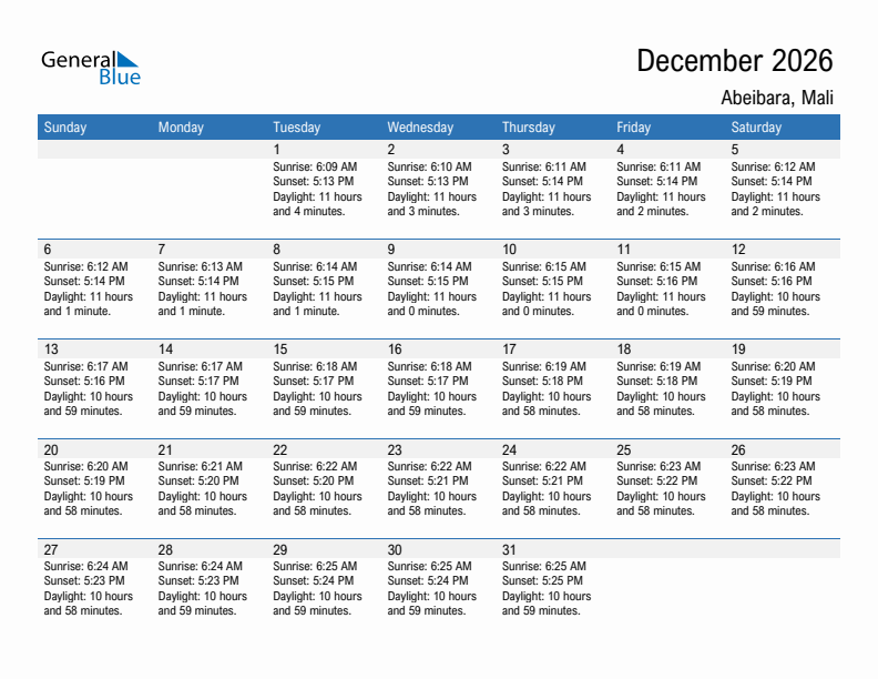 Abeibara December 2026 sunrise and sunset calendar in PDF, Excel, and Word