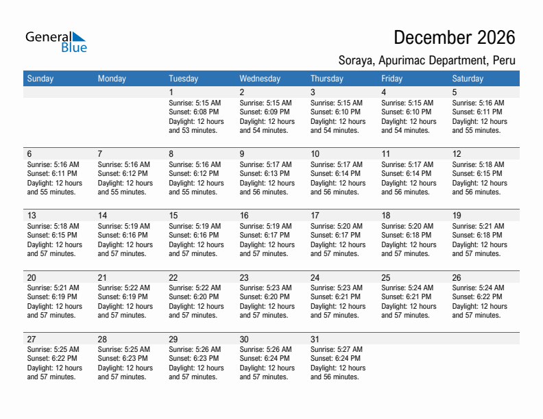 Soraya December 2026 sunrise and sunset calendar in PDF, Excel, and Word