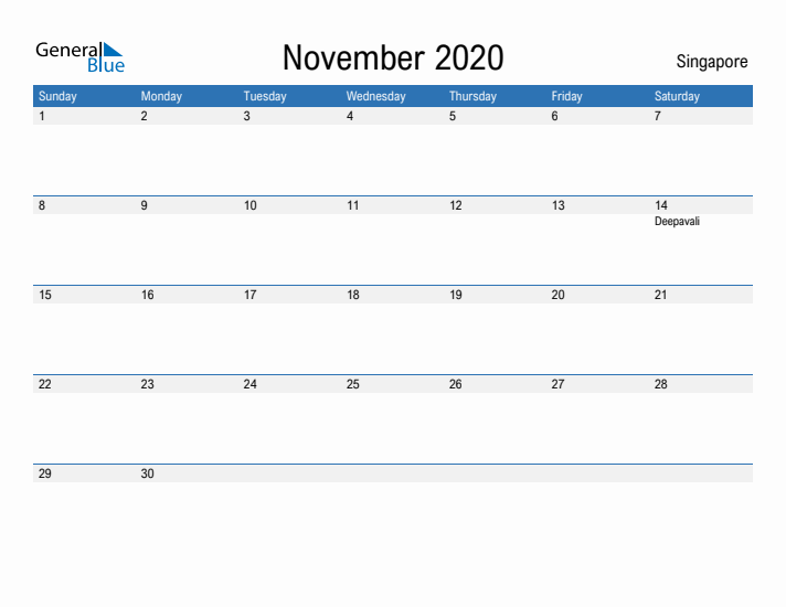 Fillable November 2020 Calendar
