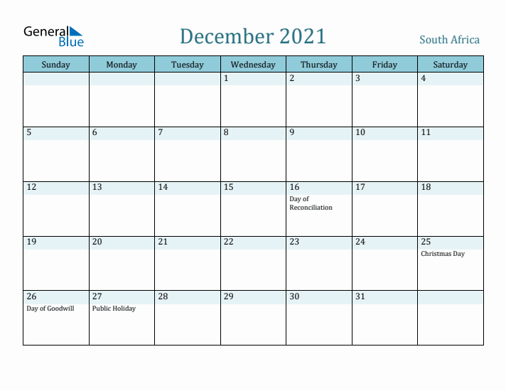 December 2021 Calendar with Holidays
