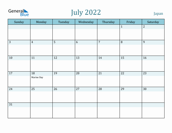 July 2022 Calendar with Holidays