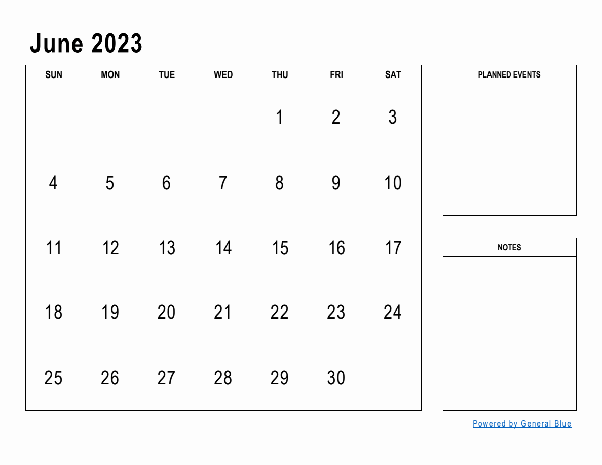 June 2023 monthly planner