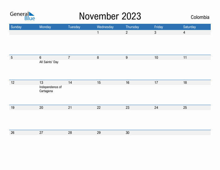 Fillable November 2023 Calendar