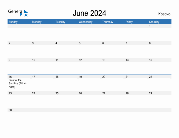 Fillable June 2024 Calendar