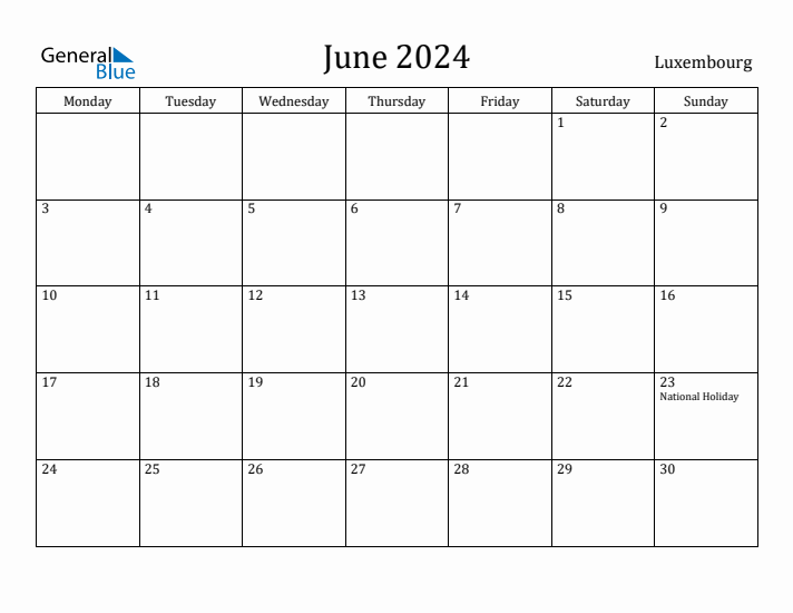 June 2024 Calendar Luxembourg