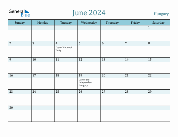June 2024 Calendar with Holidays