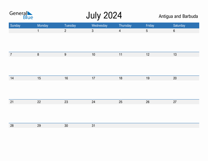 Fillable July 2024 Calendar
