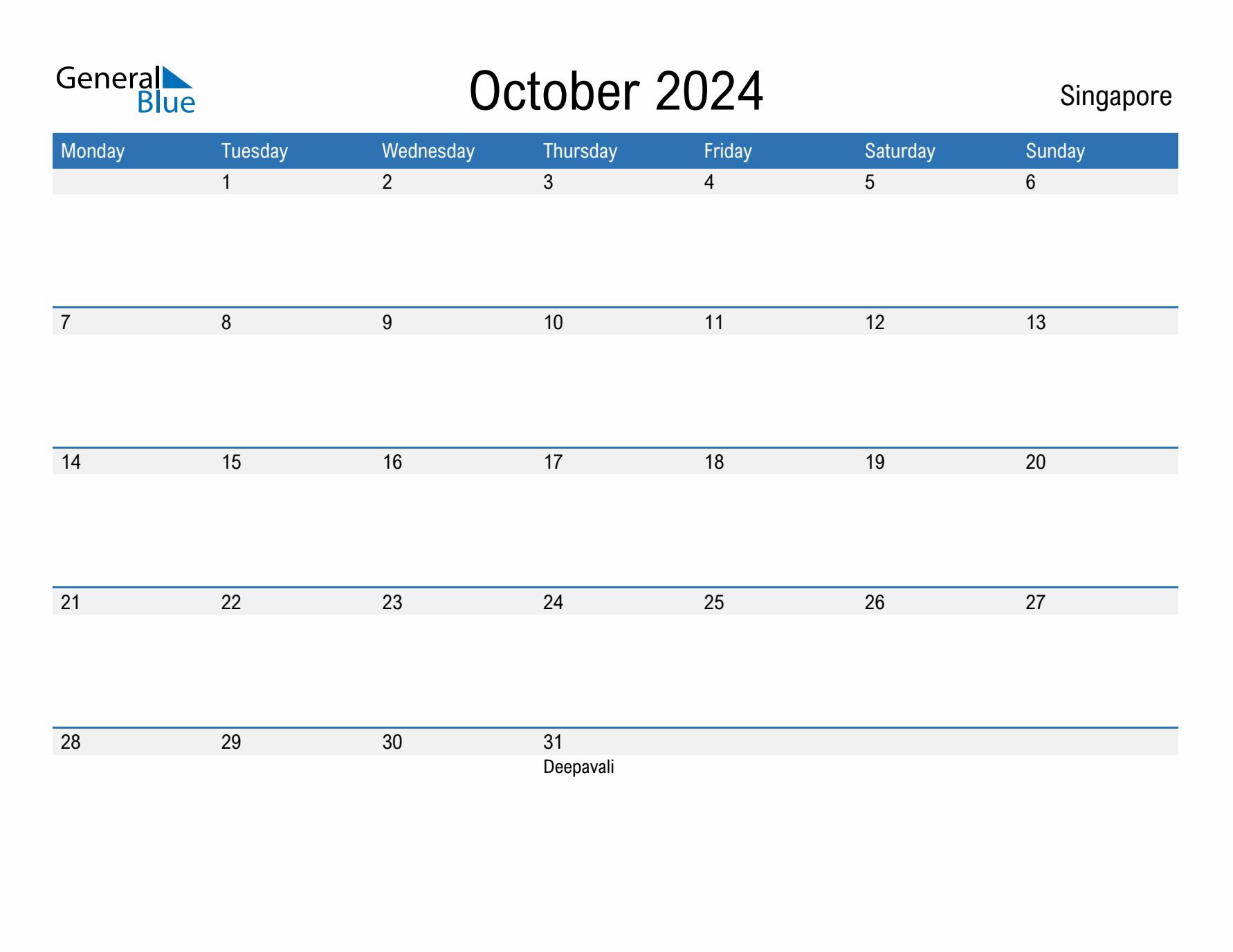 Fillable October 2024 Calendar