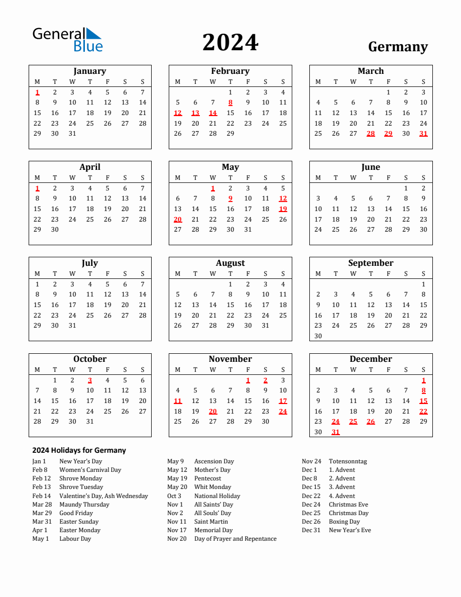 Free Printable 2024 Germany Holiday Calendar free-printable-2024-germany-holiday-calendar