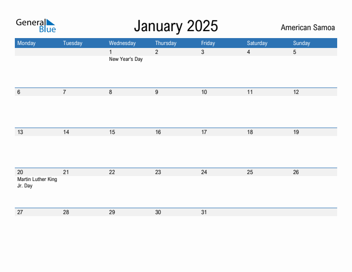 Fillable January 2025 Calendar